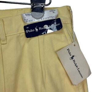 NOS Polo Ralph Lauren Men Chino Pants 80s Yellow Pleated 40x36 Meas: 38 x 30 VTG
